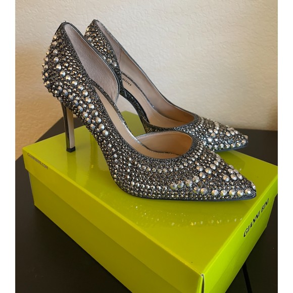 Gianni Bini (Worn ONCE) Mairah Studded Sparkly Heels - Sz 7 - Picture 1 of 12
